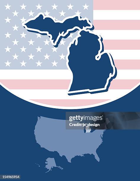 michigan state series - northern michigan stock illustrations