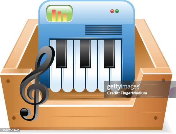 music download - electric piano stock illustrations