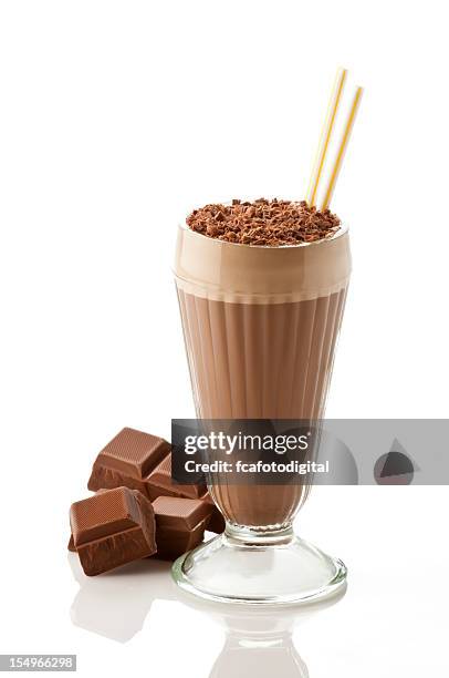 chocolate milk shake smoothie - chocolate milkshake stock pictures, royalty-free photos & images