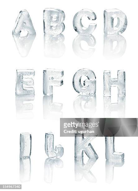 alfabeto ghiaccio - testo foto e immagini stock