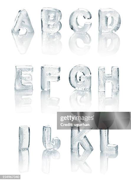 ice alphabet - ice stock pictures, royalty-free photos & images