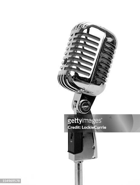 retro microphone - radio mic stock pictures, royalty-free photos & images