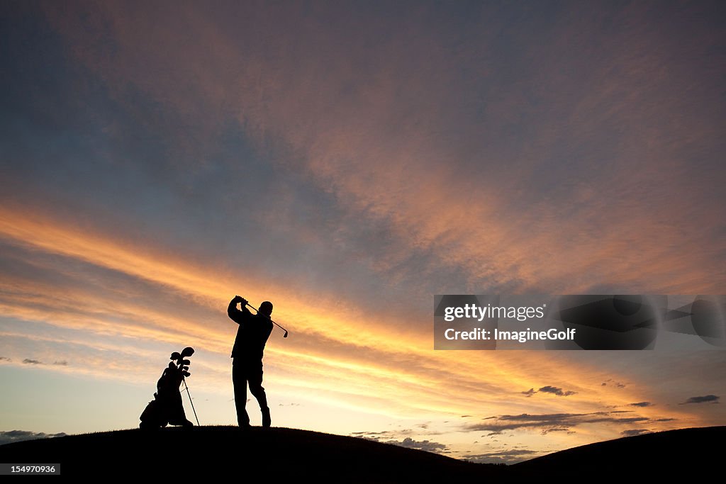 Mature Male Golfer Silhouette