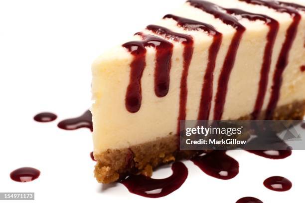 cheesecake - raspberry coulis stock pictures, royalty-free photos & images