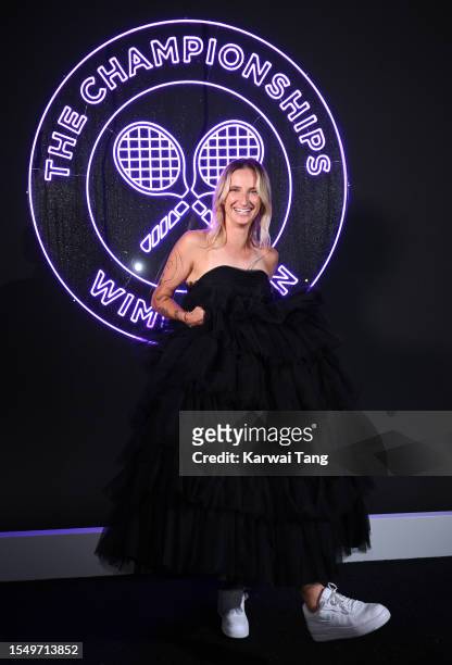 Marketa Vondrousova attends the Wimbledon Champions Dinner at the All England Lawn Tennis and Croquet Club on July 16, 2023 in London, England.