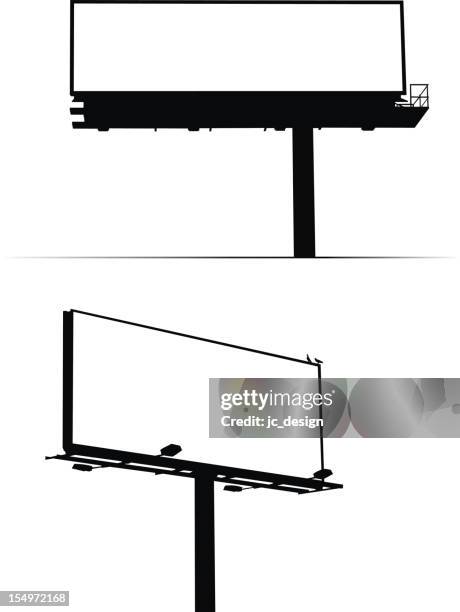 blank billboard signs against white background - billboard stock illustrations