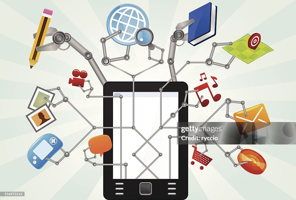 Multitask Tablet High-Res Vector Graphic - Getty Images