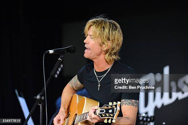 Duff McKagan performs after meeting wounded soldiers through the Help for Heroes charity on October 29, 2012 in London, England.