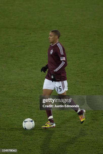 Chris Klute of the Colorado Rapids in action against the Houston Dynamo at Dick's Sporting Goods Park on October 27, 2012 in Commerce City, Colorado.