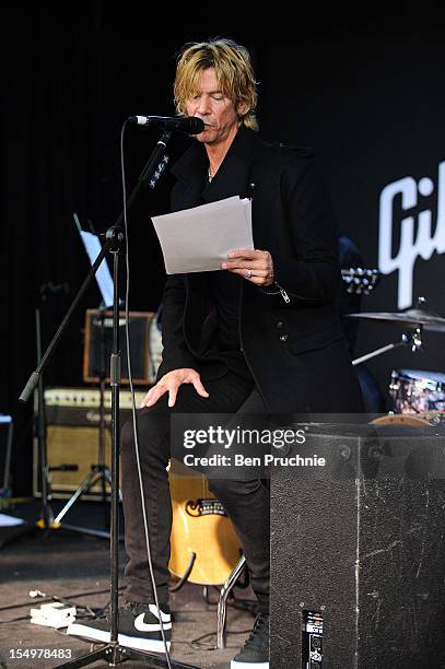 Duff McKagan performs after meeting wounded soldiers through the Help for Heroes charity on October 29, 2012 in London, England.