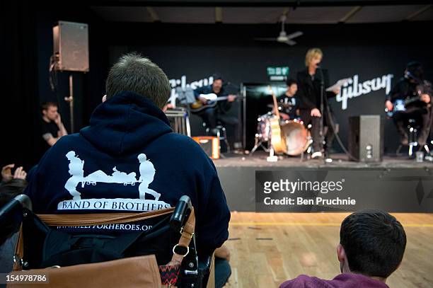 Duff McKagan meets with wounded soldiers through the Help for Heroes charity on October 29, 2012 in London, England.