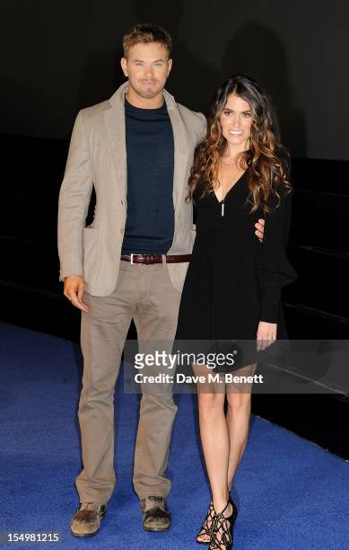 Actors Kellan Lutz and Nikki Reed attend a photocall for 'The Twilight Saga: Breaking Dawn Part 2' at the Vue West End on October 29, 2012 in London,...