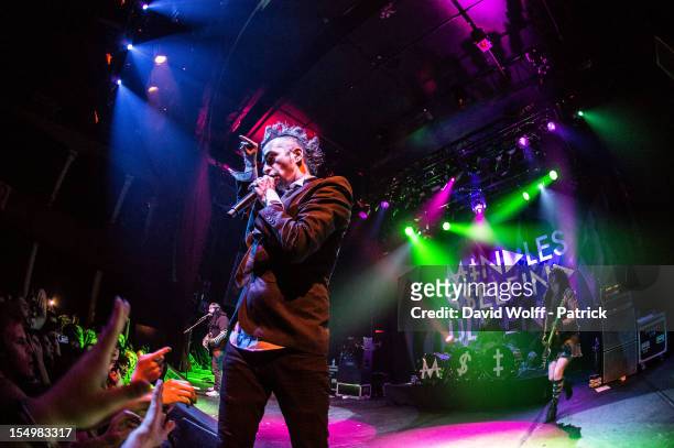 Jimmy Urine from Mindless Self Indulgence performs at Le Bataclan on October 29, 2012 in Paris, France.