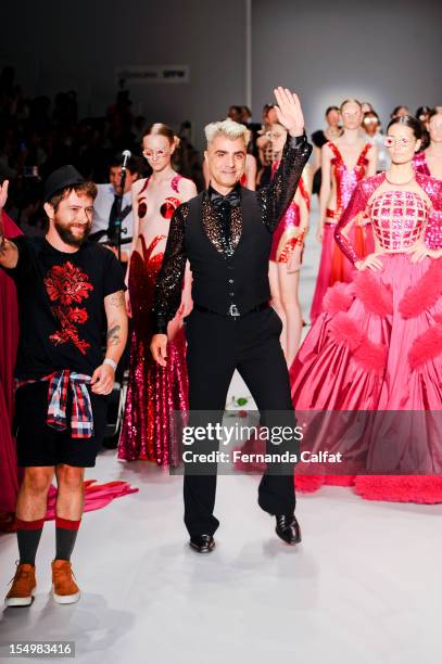 Fause Haten walks the runway during FH by Fause Haten -Sao Paulo Fashion Week - Show on October 29, 2012 in Sao Paulo, Brazil.