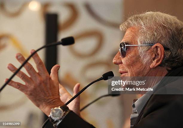 Roberto Cavalli speaks to media at the Robert Cavalli for Target launch at the Park Hyatt on October 30, 2012 in Sydney, Australia.