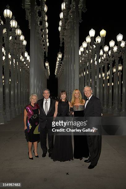 Jane Harman, guest, Nicole Nathanson Dwyer, Jane Nathanson and Marc Nathanson attend LACMA 2012 Art + Film Gala Honoring Ed Ruscha and Stanley...