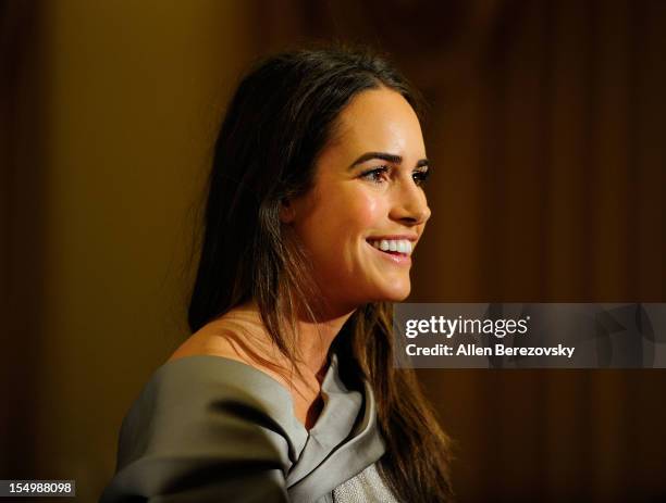 Personality Louise Roe arrives at the 2012 Courage in Journalism Awards hosted by the International Women's Media Foundation held at the Beverly...