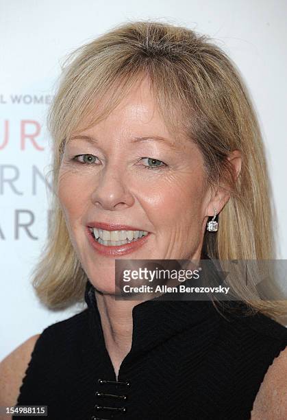 President of Bank of America California, Janet Lamkin arrives at the 2012 Courage in Journalism Awards hosted by the International Women's Media...