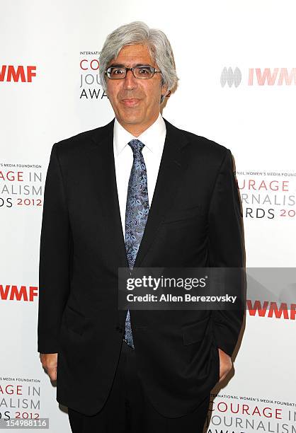 Host and Board of Chairs Ted Boutrous arrives at the 2012 Courage in Journalism Awards hosted by the International Women's Media Foundation held at...