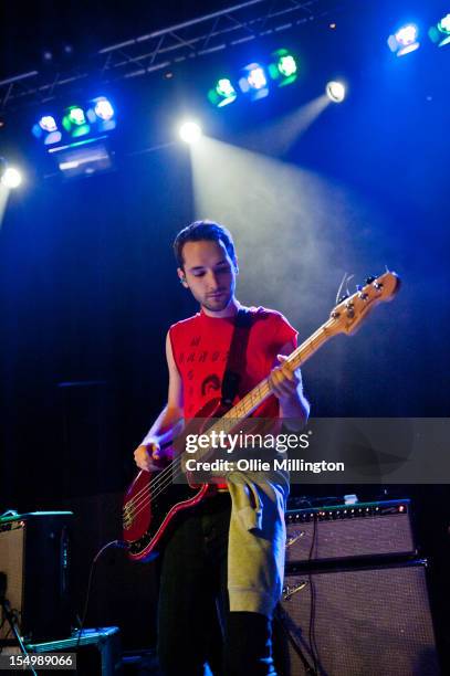 Jordan Gatesmith of Howler performs on stage during a date of the NME Magazine New Generation tour at Rescue Rooms on October 29, 2012 in Nottingham,...