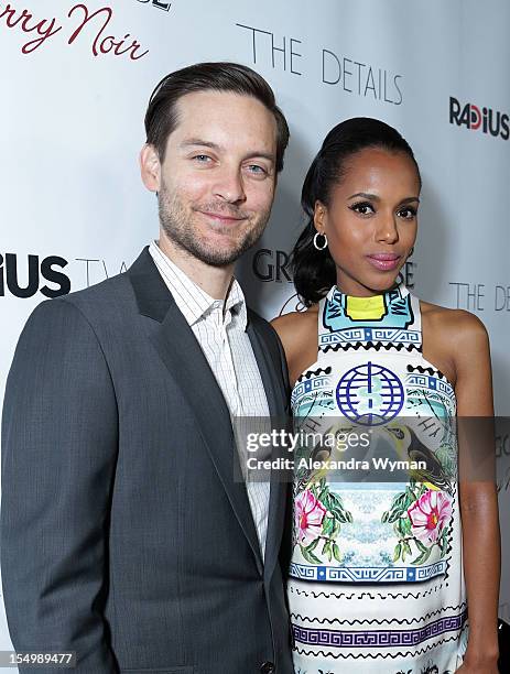 Tobey Maguire and Kerry Washington at RADiUS-TWC 'he Details' Premiere hosted by GREY GOOSE Vodka held at The ArcLight Cinemas on October 29, 2012 in...