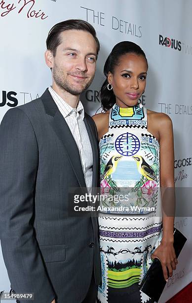 Tobey Maguire and Kerry Washington at RADiUS-TWC 'he Details' Premiere hosted by GREY GOOSE Vodka held at The ArcLight Cinemas on October 29, 2012 in...