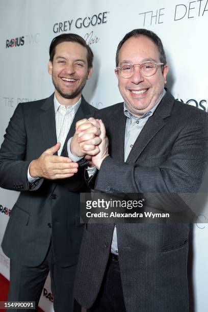 Tobey Maguire and Mark Goron at RADiUS-TWC 'he Details' Premiere hosted by GREY GOOSE Vodka held at The ArcLight Cinemas on October 29, 2012 in...