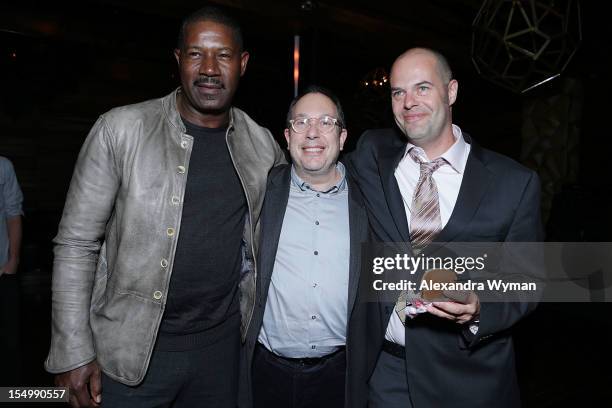 Dennis Haysbert,Mark Goron and Jacob Aaron Estes at RADiUS-TWC 'he Details' Premiere hosted by GREY GOOSE Vodka held at The ArcLight Cinemas on...