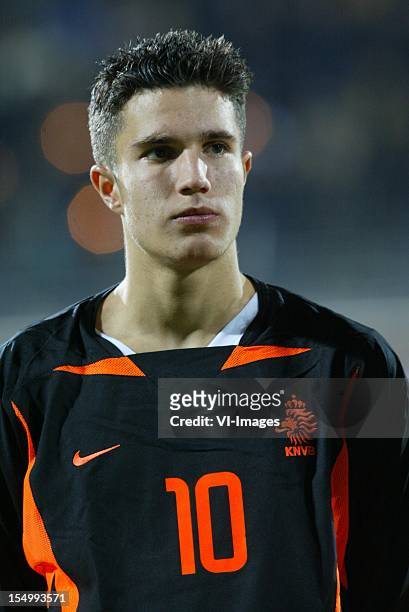 Robin van Persie during a International Friendly match between Germany U21 and Holland U21 on November 19, 2002 in Aachen, The Netherlands