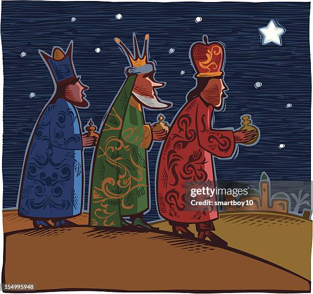 three wise men - 3 wise men stock illustrations