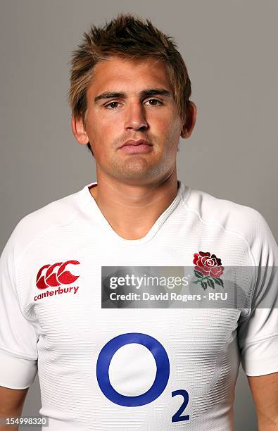 Toby Flood of England poses for a portrait on August 7, 2012 in Loughborough, England.