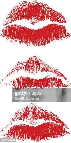 ilustrações de stock, clip art, desenhos animados e ícones de lábios vermelho - lipstick smudge