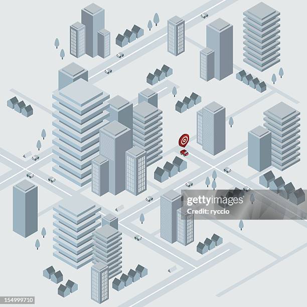 isometric virtuelle city - city street vector stock-grafiken, -clipart, -cartoons und -symbole