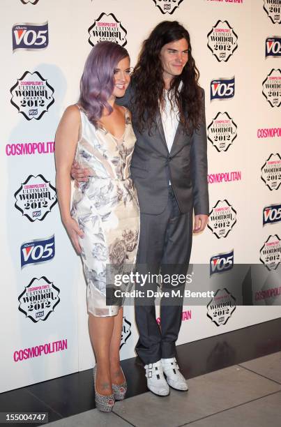 Kelly Osbourne and Matthew Mosshart arrive at the Cosmopolitan Ultimate Woman of the Year awards at the Victoria & Albert Museum on October 30, 2012...