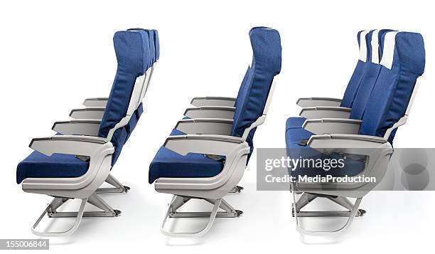 airplane seats - vliegtuigstoel stockfoto's en -beelden