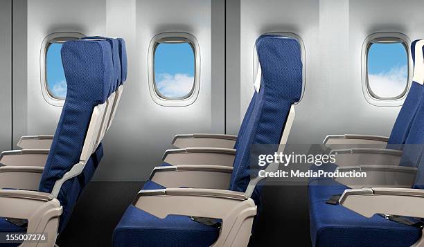 airplane interior - vehicle seat stock pictures, royalty-free photos & images