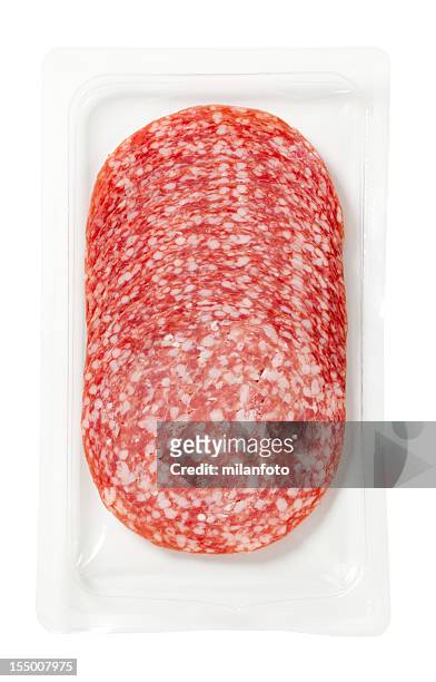 sliced salami - salami stock pictures, royalty-free photos & images
