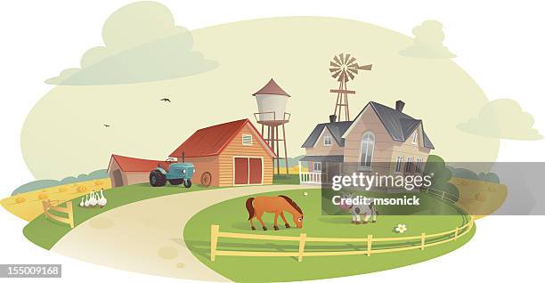 the farm - private property stock illustrations