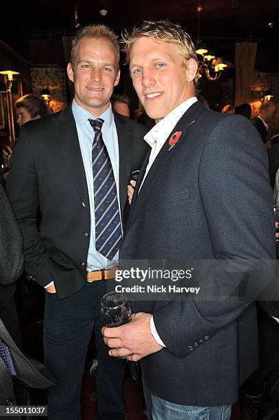 Alex Partridge and Lewis Moody attend the Thomas Pink Presents The Pink Lion launch event on October 30, 2012 in London, England.