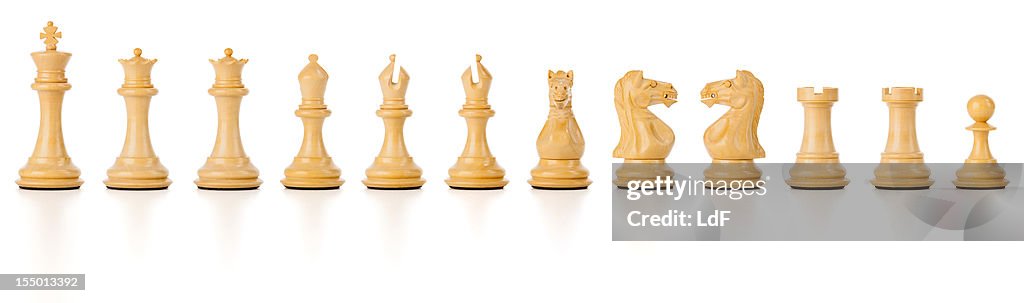 White Chess Set isolated with clipping path