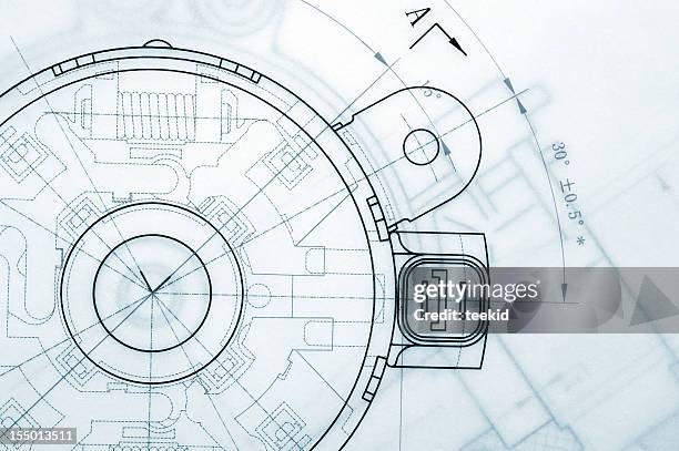 industria mecánica cianotipo - planos arquitectónicos fotografías e imágenes de stock