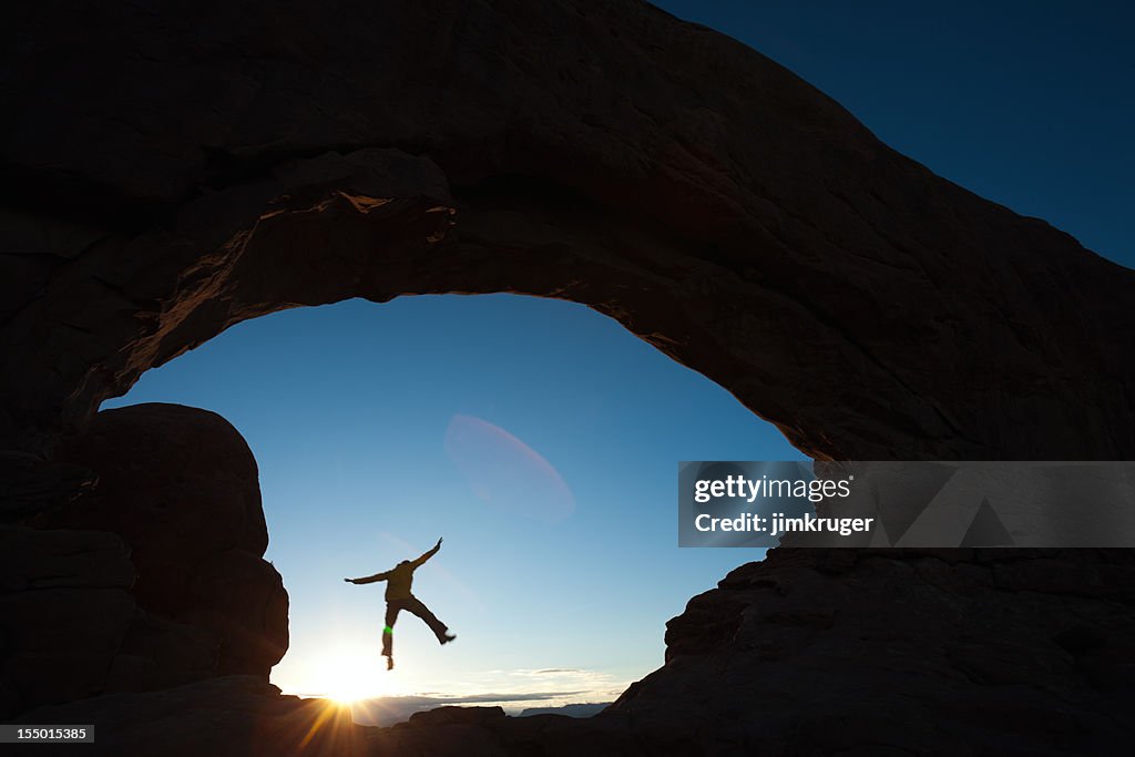 Jumping through South Window Arch.
