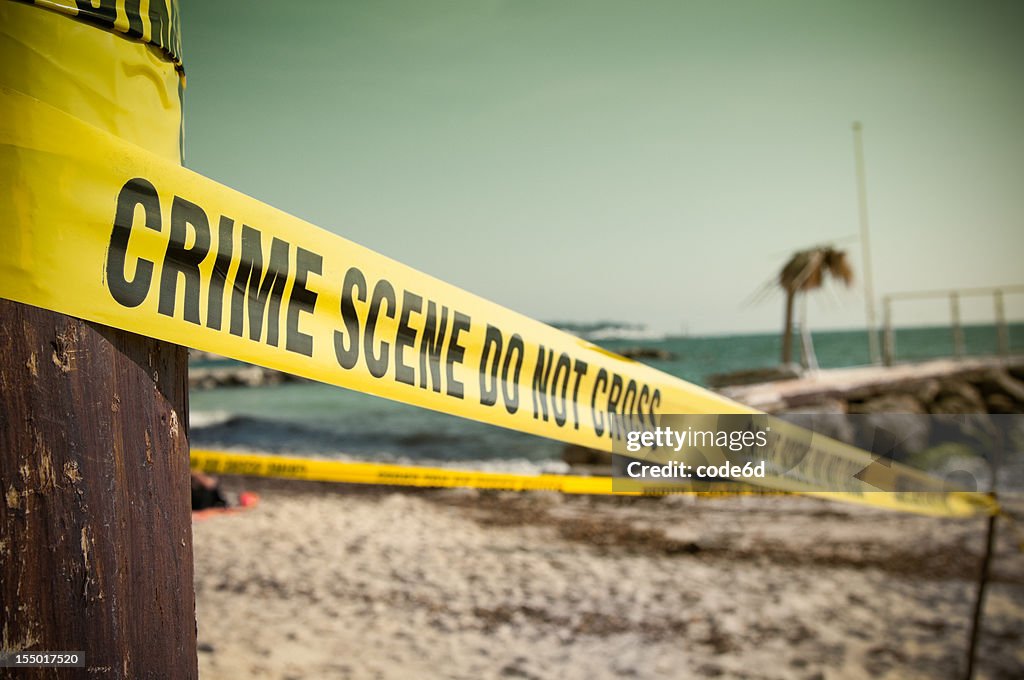 Escena del crimen en la playa