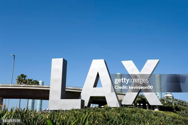 lax airport sign - lax airport stock pictures, royalty-free photos & images