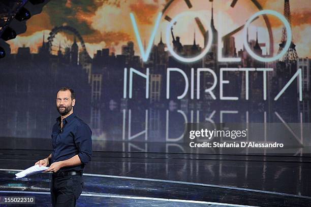 Fabio Volo attends 'Volo In Diretta' TV Show on October 30, 2012 in Milan, Italy.