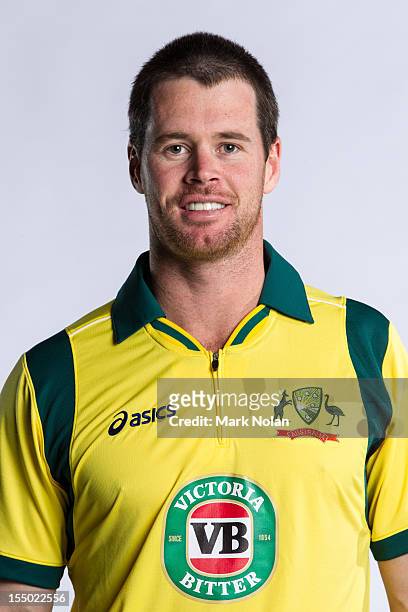 Daniel Christian poses during the official Australian One Day International cricket team headshots session on August 9, 2012 in Darwin, Australia.