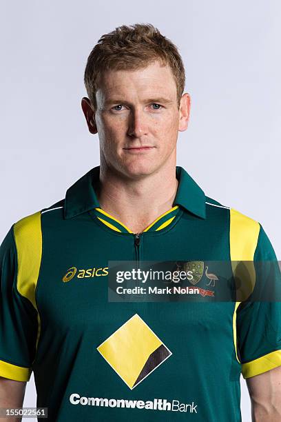 George Bailey poses during the official Australian One Day International cricket team headshots session on August 9, 2012 in Darwin, Australia.