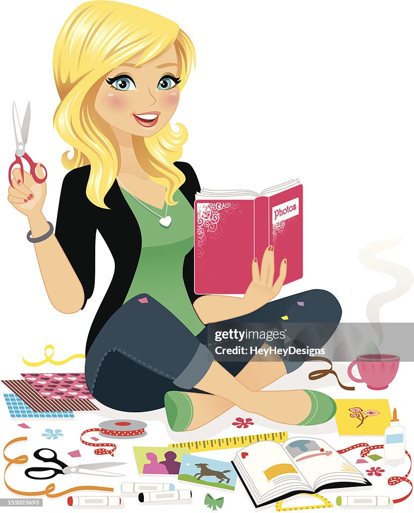 Woman Scrap Booking High-Res Vector Graphic - Getty Images