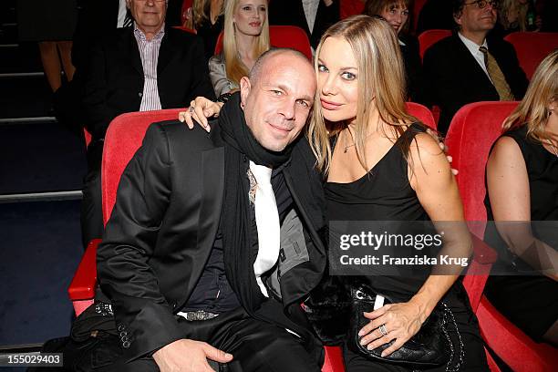 Sven Kilthau-Lander and Xenia Seeberg attend the 'Skyfall' Germany Premiere at Theater am Potsdamer Platz on October 30, 2012 in Berlin, Germany.