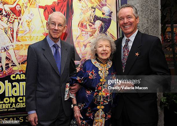 Kevin Brownlow, Carla Laemmle and Ron Chaney attend The Academy Of Motion Picture Arts And Sciences' Screening Of "The Phantom Of The Opera" at AMPAS...